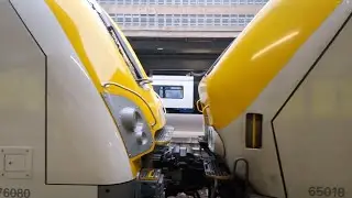 SNCB/NMBS Bombardier/Alstom M6 & M7 Power Cars leaving Brussels Midi station