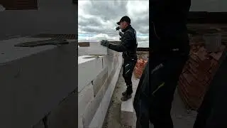 Кладка стены из газобетона. Laying aerated concrete walls
