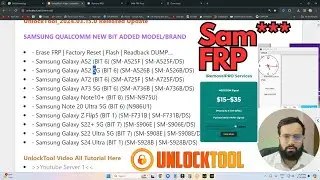 UnlockTool Samsung Frp QUALCOMM & MTK New Update - iRemoval Pro or Samsung FRP New Update 👌
