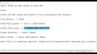 AWS Create new drive in Linux | Linux mount EBS volume