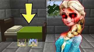 СКРЫВАЮСЬ ПОД КРОВАТЬЮ ОТ КОРОЛЕВА ЭЛЬЗА МУТАНТ МОНСТР EXE В МАЙНКРАФТ ФИКСИКИ MINECRAFT