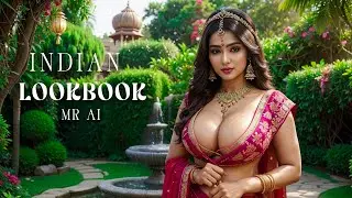 [4K] AI ART Indian Lookbook Girl Al Art video - Calm Garden