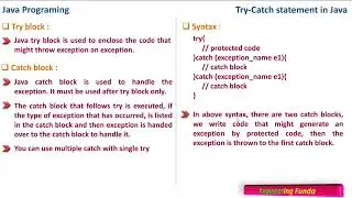 Try-catch statement – Java Programming