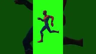 Spider Man Running green screen with Sound Effect 