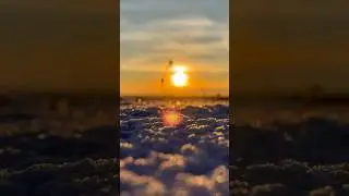 Январский закат солнца в Одесской области 