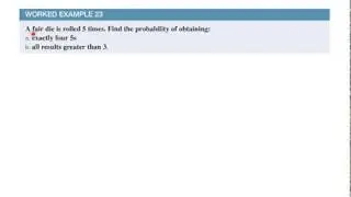 11MMC6E23 Solving Probability questions using binomial expansion