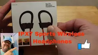 Docici IPX7 Waterproof Wireless Sports Running Headphones with Mic in-Ear Earbuds