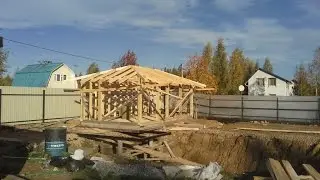 Опыт строительства закрытой беседки из дерева с искуственным водоемом, беседка своими руками