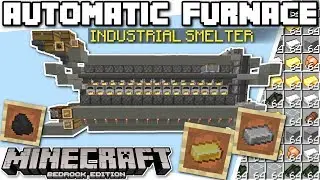 Minecraft Bedrock - AUTOMATIC FURNACE & SMELTER  🔥 Tutorial - PS4 , MCPE , Xbox , Windows , Switch
