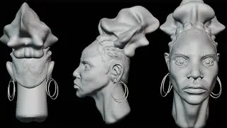 Blender Character Sculpt ( Woman Head ) Speed Sculpt
