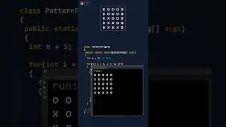 Pattern programs in Java to print OX in Java - Code pattern in less than 60 seconds 