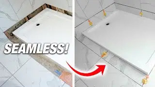 SEAMLESS Transition Install Of NEW Tile Next To OLD Tile In A Bathroom | How To DIY