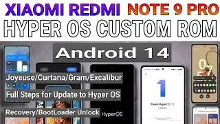 Xiaomi Redmi Note 9 Pro Android14 Hyper OS Custom Rom | Hyper OS Custom Rom for Redmi Note 9 Pro