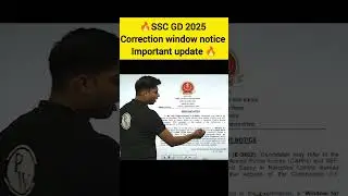 SSC GD 2025 Important Update Window Correction #shorts #pw #sscgd2025