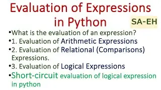Evaluation of Expressions in Python | CBSE | Short-circuit technique in Python | Python Tutorial