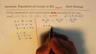 How to Write Vector Line Equation in Symmetric Form with zero direction number