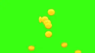 Coin Falling Green Screen | sparkling coin | 4k | Coin Sound effect
