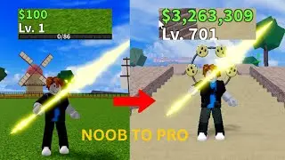 Noob to Pro Using Light fruit lvl 1 to 700 Blox Fruit Roblox [Part 1]