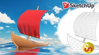Sketchup Wooden Boat Modeling with SUbD - Timelapse Tutorial