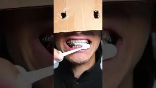 Removing buildup from braces 😳         ​     ⁠