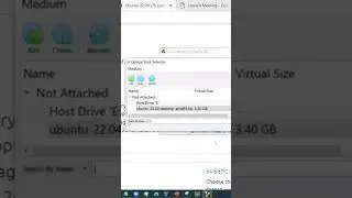 Linux Ubuntu VM ISO image selection in VirtualBox after downloaded Ubuntu 22.04 ISO image