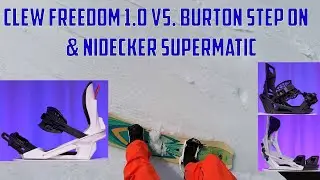 Clew Freedom 1.0 Snowboard Binding Review vs. Burton Step On, Nidecker Supramatic, Flow NXT-TM