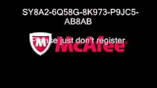 Serial number of MCAFEE 2010