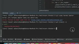error: src refspec master does not match any error: failed to push some refs to Heroku