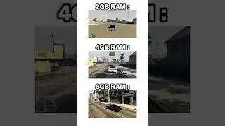 GTA V 2GB RAM VS 4GB RAM VS 8GB RAM 