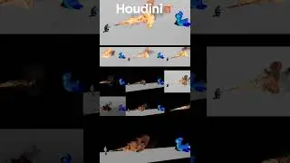 Flamethrower simulation in houdini || Realistic flamethrower tutorial sim in houdini 19.5