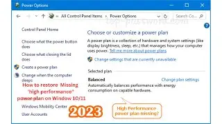How to Enable Missing High-Performance Plan on Window 10/11 in 2023 | Restore Power | Technical_View