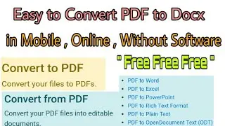 How to Convert PDF to Docx and Excel PowerPoint | Convert PDF to Docx