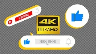 Youtube subscribe button clean 4k 3d || 10 buttons transparent background