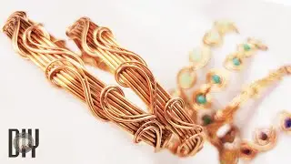 Ocean Waves | with and without stone bead | thick bangle | cuff bracelet 