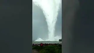 Waterspout right in front of the shore