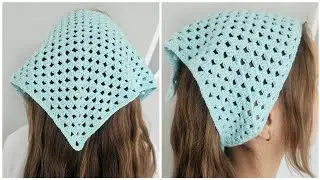 The simplest crochet bandana. Crochet master class for beginners.