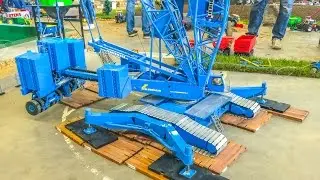 Stunning GIANT RC crane builds a wind power plant!
