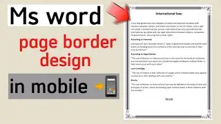 create page border in Ms word from mobile\ how to put border on Ms word in mobile||