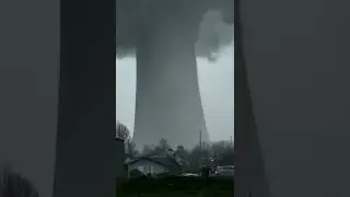 Tornado spinning the wind and clouds