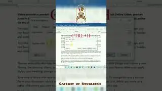 CTRL+H Shortcut Key | Keyboard Shortcut | Computer Shortcut keys | MS Office Shortcut Keys | MS Word