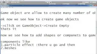 4.Unity3d Tutorial - Creating the GameObjects(Part -1)