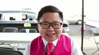 Actor Matthew Moy behind-the-scenes on the set of Exorcism at 60,000 feet.