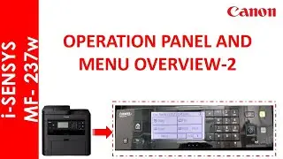 i SENSYS MF237W MENUS OVERVIEW