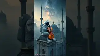 AI Astronaut playing cello at historic places around the world