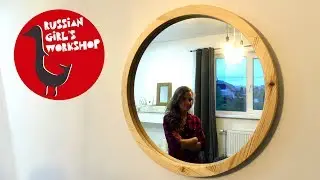 Round wooden frame for a mirror DIY