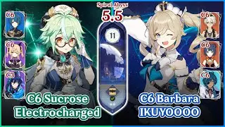 【Genshin Impact】Spiral Abyss 5.5 Floor 11 - Sucrose Electrocharged & Barbara | Full Stars⭐