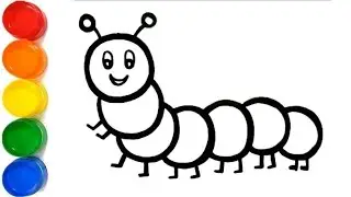 A cute caterpillar drawing for kids | caterpillar  drawing with colour | caterpillar competition