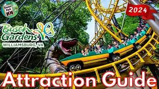 Busch Gardens Williamsburg ATTRACTION GUIDE - 2024 - All Rides & Shows - Virginia, USA