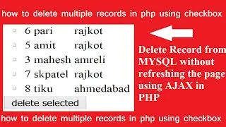 delete multiple record using checkbox without refreshing the page in php-ajax