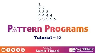 Pattern Programs Tutorial: Part 12 - Right-angled triangle number pattern (Pattern 11)